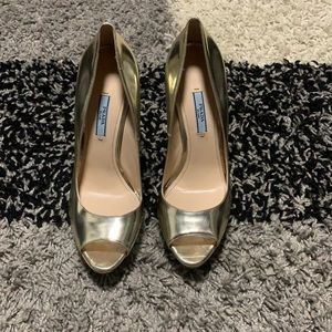 Women’s Silver Prada High Heels Peep Toes